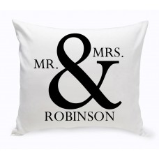 JDS Personalized Gifts Mr Mrs Decorative Cotton Throw Pillow JMSI2943